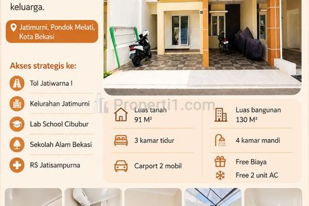 Dijual Rumah di Pondok Melati, Bekasi - Dekat Kelurahan Jatimurni