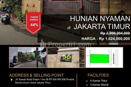 Dijual Rumah Pondok Bambu Duren Sawit Harga Murah Lokasi Strategis Jakarta Timur
