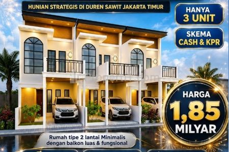 Dijual Rumah 2 Lantai Minimalis di Pondok Bambu, Duren Sawit, Jakarta Timur