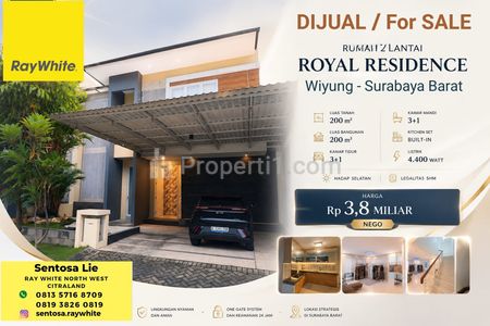 Dijual Rumah  200 m² 3 Man @ Royal Residence Wiyung Surabaya - Semi Furnished - Kanopy Carport 2 Mobil Luas - Halaman Depan Belakang Luas 