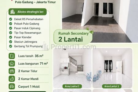 Dijual Rumah 2 Lantai di Pisangan Timur, Pulo Gadung, Jakarta Timur