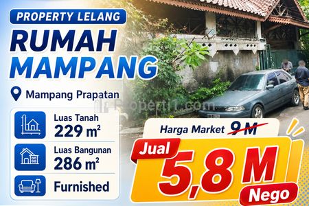 Dijual Rumah Lokasi Strategis di Pela Mampang, Mampang Prapatan, Jakarta Selatan