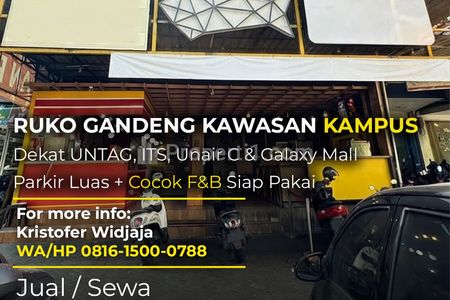 Dijual Disewakan Ruko Manyar Garden Regency Nginden Surabaya Timur Dekat UNTAG