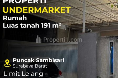 Dijual Aset Lelang Rumah Puncak Sambisari Sambikerep Surabaya Barat LT 191m2 SHM