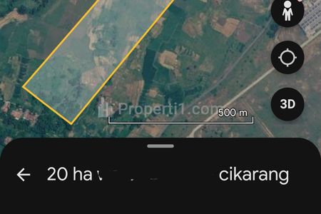 Jual Tanah HGB 20 Hektar, Akses Truk Tronton di Kawasan Industri Cicau, Dekat Delta Silikon 3, GIIC Deltamas, KITIC, Jababeka, Cikarang Pusat Bekasi