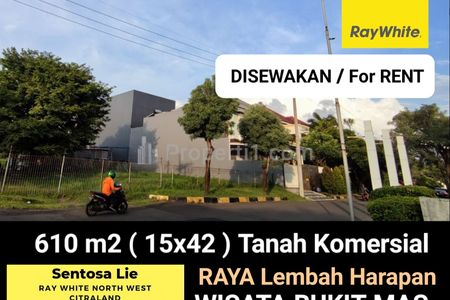 Disewakan Tanah Komersial 610 m2 Jalan Raya Kembar Wisata Bukit Mas 2, Raya Lembah Harapan, Surabaya Barat - Lokasi Hook Dekat Surabaya Grammer School