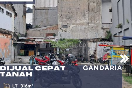Dijual Tanah Kosong Harga Mendekati NJOP Area Ramai Strategis di Gandaria Kebayoran Baru Jakarta Selatan
