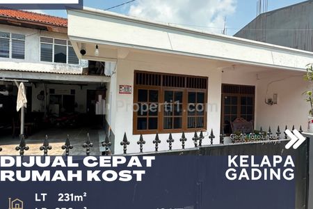Dijual Rumah Tinggal + Kamar Kost Dalam Komplek Lingkungan Nyaman Tenang di Kelapa Gading Jakarta Utara