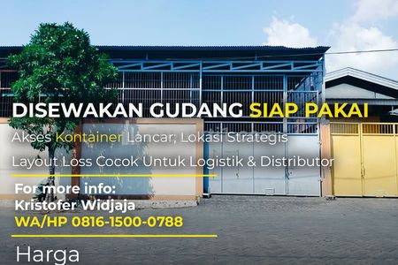 Disewakan Gudang Mutiara Tambak Langon Surabaya Dimensi 10x48 Akses Kontainer