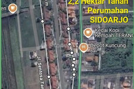 Jual Murah Tanah Perumahan Luas 2,2 Hektar di Jl. Gajah Mada, Medaeng Kulon, Kedungturi, Taman, Sidoarjo - HGB - Lengkap Site Plan Konstruksi