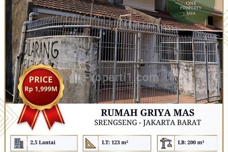 Dijual Rumah Lokasi Strategis di Komplek Perumahan Griya Mas Srengseng, Jakarta Barat - SUDAH TURUN HARGA! PELUANG EMAS