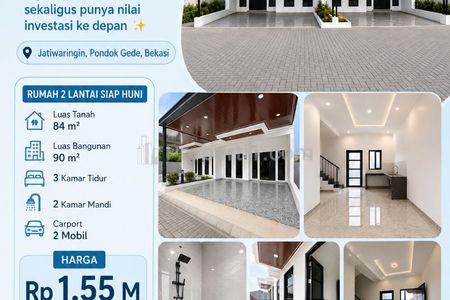 Dijual Rumah Baru di Jatiwaringin - Dekat Tol Pondok Gede, Bekasi