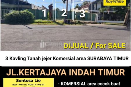 Dijual 3 Jejer Tanah Kavling Jl. Kertajaya Indah Timur, Komersial Area Surabaya Timur - Row Jalan Lebar 6 Mobil - Cocok Buat Segala Usaha, Coffee Shop