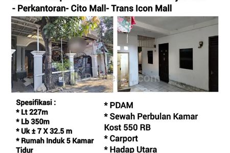 Dijual Rumah Kost 2 Lantai di Brigjend Katamso Waru Sidoarjo Kost Aktif Dekat Kampus Unsuri dan Mahardika
