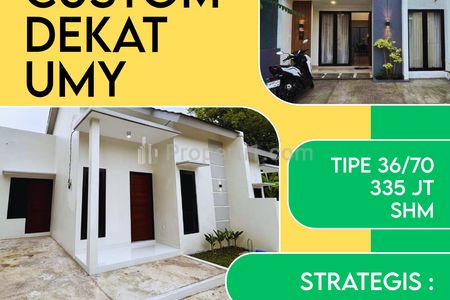 Dijual Rumah Murah Desain Suka-suka Dekat Kampus UMY Bantul, SHM - Promo September Ceria Hanya 300 Jutaan