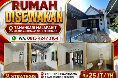 Rumah Disewakan Murah Area Tamansari Majapahit Grand Amarta Semarang, Kontrakan Lingkungan Perumahan Cluster LT 96 LB 84 KT2 KM1