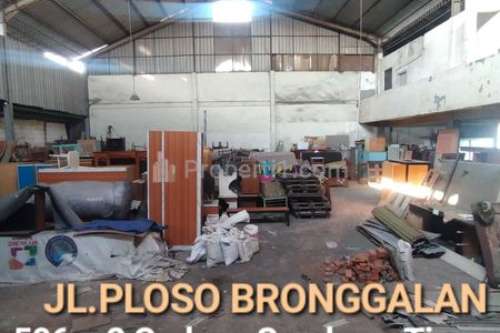Dijual Gudang 506 m2 Ploso Bronggalan Surabaya Timur Dekat Raya Kenjeran, Jl. Kapas Krampung, Kedung Cowek - Akses Truk Engkel - Ruangan Loss Luas