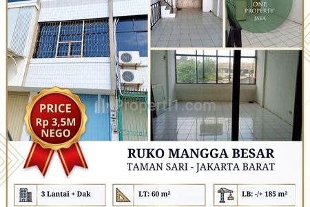 Dijual Ruko Mangga Besar, Taman Sari – Jakarta Barat