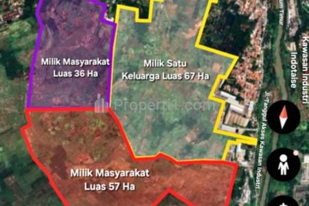 Jual Tanah 160 Hektar Zona Industri di Desa Tamelang, Purwasari, Karawang, Jawa Barat