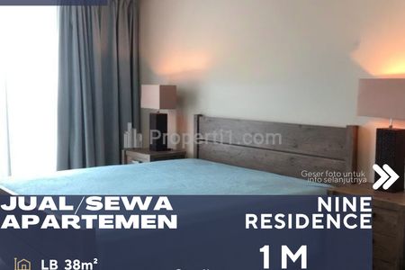 Dijual Disewakan Apartemen Nine Residence Studio Type Full Furnish