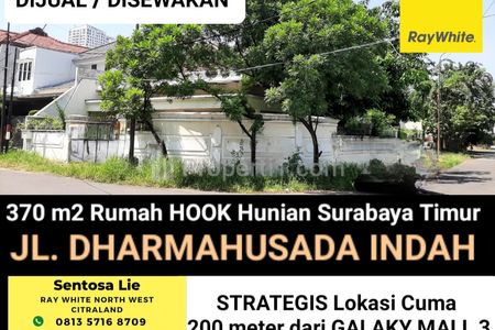 Dijual Rumah Hook Strategis di Jl. Dharmahusada Indah, Surabaya Timur - 200 Meter dari Galaxy Mall 3 - Surat SHM
