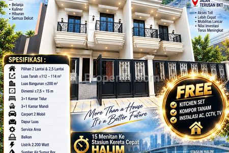 Dijual Rumah American Classic di Duren Sawit, Jakarta Timur
