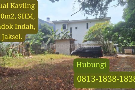 Dijual Rumah Hitung Tanah di Pondok Indah, Jaksel dengan Luas Tanah 1020m2, SHM, Jarang Ada yang Jual..!!!