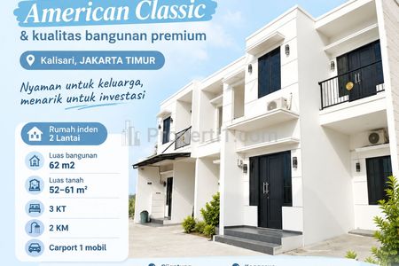 Dijual Rumah 2 Lantai American Classic di Kalisari, Pasar Rebo, Jakarta Timur