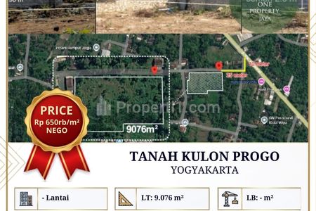 Dijual Tanah Zona Industri, Kulon Progo - Yogyakarta