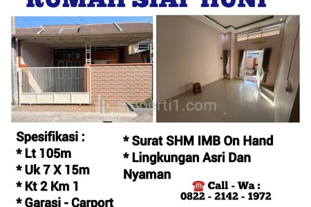 Dijual Murah Rumah di Perumahan Green Mansion Regency Waru Sidoarjo - SHM IMB On Hand - Cash KPR
