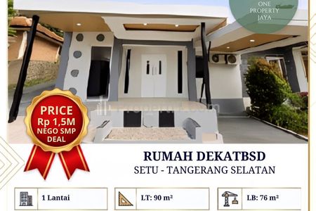 DIJUAL CEPAT! BU BANGET! RUMAH BARU FULL FURNISHED DEKAT BSD! NEGO SAMPE DEAL!