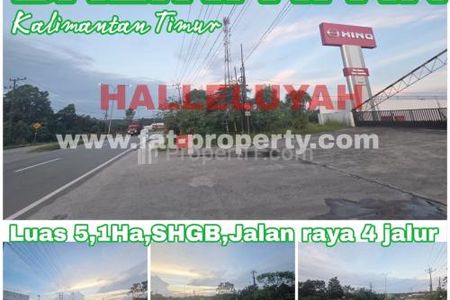 Dijual Lahan Komersil / Industri SUPER MURAH di Balikpapan Utara - Luas 5,1 Hektar