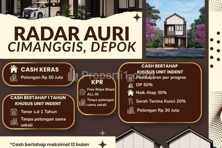 Dijual Rumah 2 Lantai di Radar Auri, Cimanggis, Depok