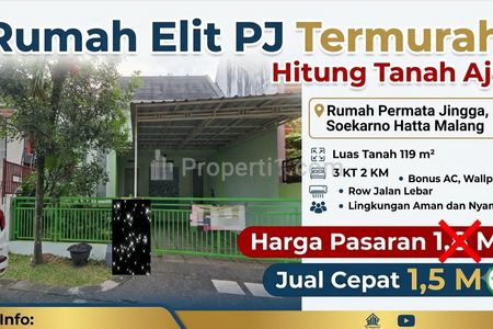 Dijual Turun Harga Rumah Permata Jingga Suhat Malang, Bonus AC dan Water Heater