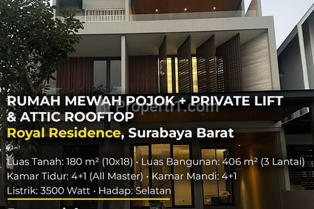 Dijual Rumah Royal Residence Surabaya Barat 3 Lantai Ada Attic Rooftop
