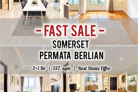 Jual Cepat Termurah Apartemen Somerset Permata Berlian 2BR 137sqm, Furnished Bagus, Direct Owner - Yani Lim 08174969303