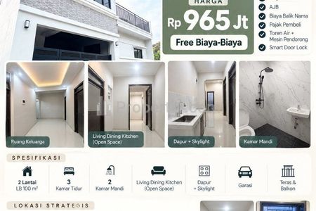 Dijual Rumah Baru 2 Lantai dekat Ibnu Hajar Boarding School Munjul Cipayung Jakarta Timur