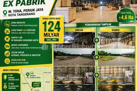 Super Nego Jual Gudang Ex Pabrik di Jalan M. Toha Periuk Jaya Kota Tangerang