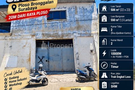 Dijual Gudang Siap Pakai Lokasi Ploso Bronggalan Tambaksari Surabaya Timur