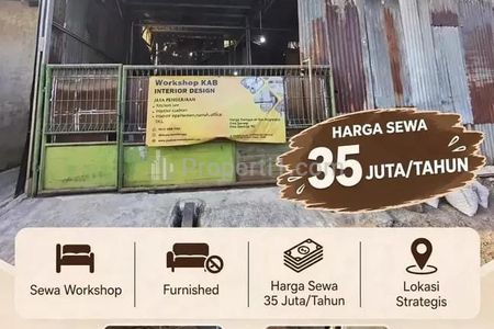 Disewakan Tahunan Workshop Tempat Usaha dengan Luas 100