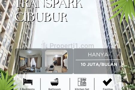Sewa Apartemen Transpark Cibubur Jaktim Tower Aurora 3 BR Full Furnished