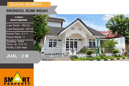 Jual Rumah Hadap Timur di Srondol Bumi Indah Tembalang Semarang