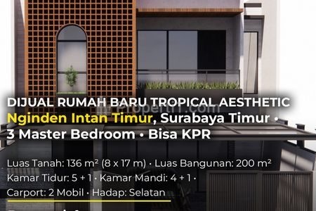 Dijual Rumah Baru Tropical Nginden Intan Timur Surabaya Timur