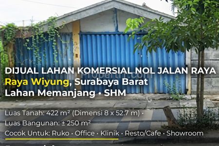 Dijual Tanah Komersial Raya Wiyung Surabaya Barat SHM