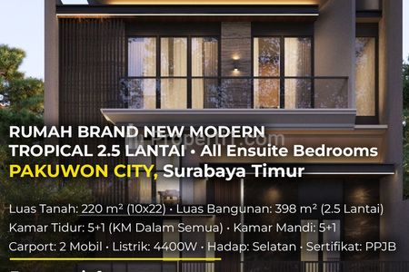 Dijual Rumah San Diego Pakuwon City Surabaya Timur Hadap Selatan