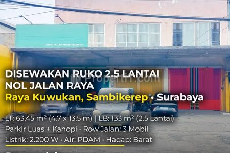Disewakan Ruko Raya Kuwukan Sambikerep Surabaya Barat Main Road