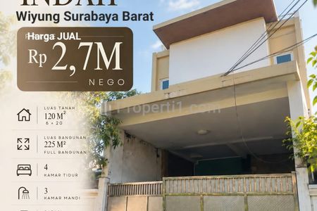 Dijual Rumah Taman Pondok Indah Wiyung Surabaya Barat - Modern 2 Lantai Dekat Babatan Pratama, Pakuwon Mall, Akses Tol Gunungsari, Citraland