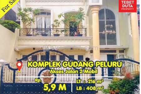 Dijual Cepat Rumah Komplek Gudang Peluru Tebet Jaksel, Lokasi Strategis Nyaman Jalan 2 Mobil