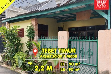 Dijual Cepat Rumah Lokasi Strategis Nyaman Jalan 1 Mobil di Tebet Timur, Jakarta Selatan