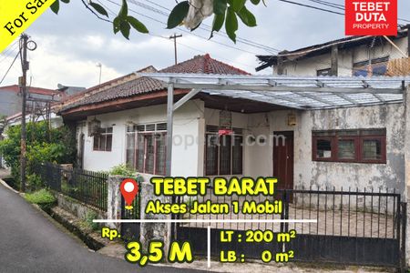 Dijual Rumah Hitung Tanah Lokasi Strategis Jalan 1 Mobil di Tebet Barat, Jakarta Selatan